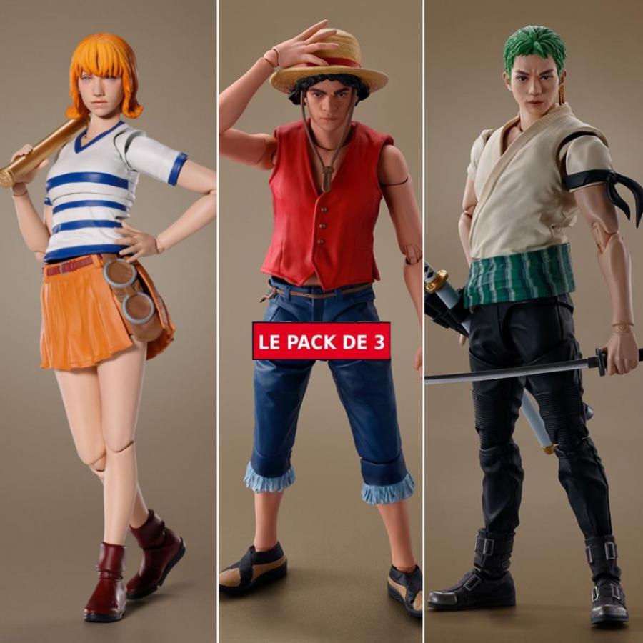 One Piece / Pack 3 Figuren Nami + Luffy + Zoro (A Netflix Series: ONE PIECE) S.H.Figuarts Bandai