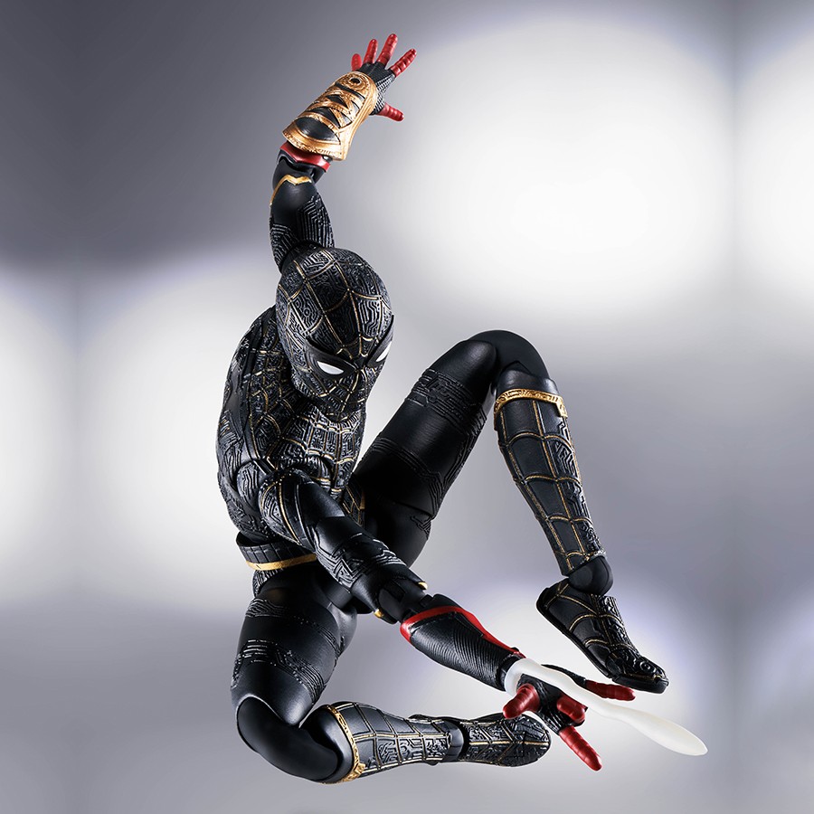 Figurine Spiderman Black & Gold Suit No Way Home Special Set S.H.Figuarts